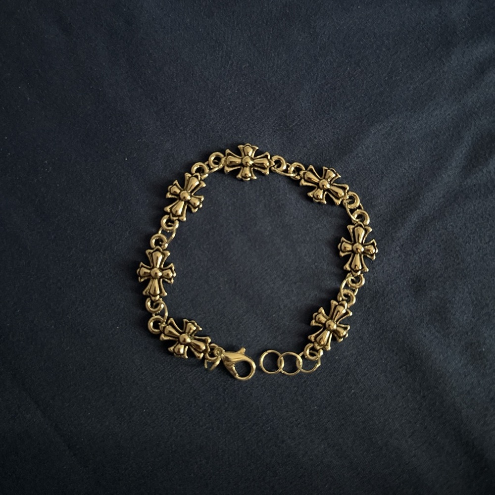 silver Cross Charm Bracelet